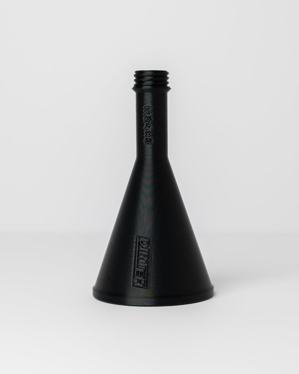 DIRT-EH threaded oil funnel on a light gray background