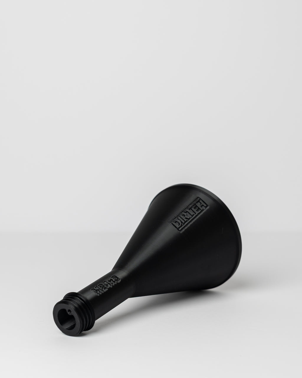 DIRT-EH threaded oil funnel on a light gray background